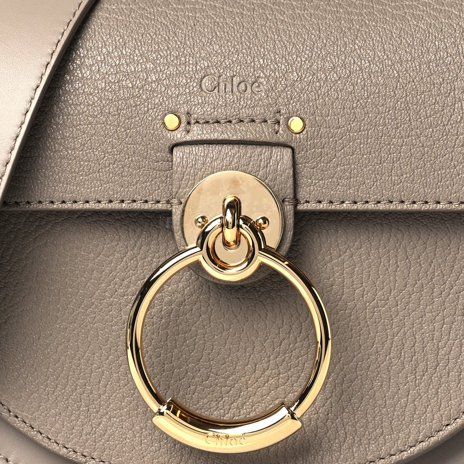 Chloe Grained Calfskin Small Tess Bag Motty Grey 8 of 10