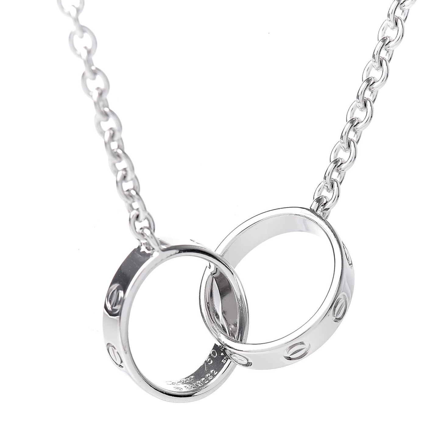 18K White Gold Interlocking LOVE Necklace