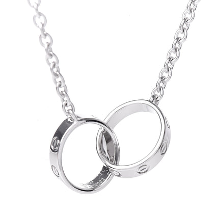 Cartier 18K White Gold Interlocking LOVE Necklace 5 of 6