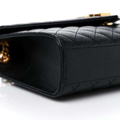 Saint Laurent Grain De Poudre Textured Mixed Matelasse Triquilt Medium Monogram Satchel Black 8 of 10