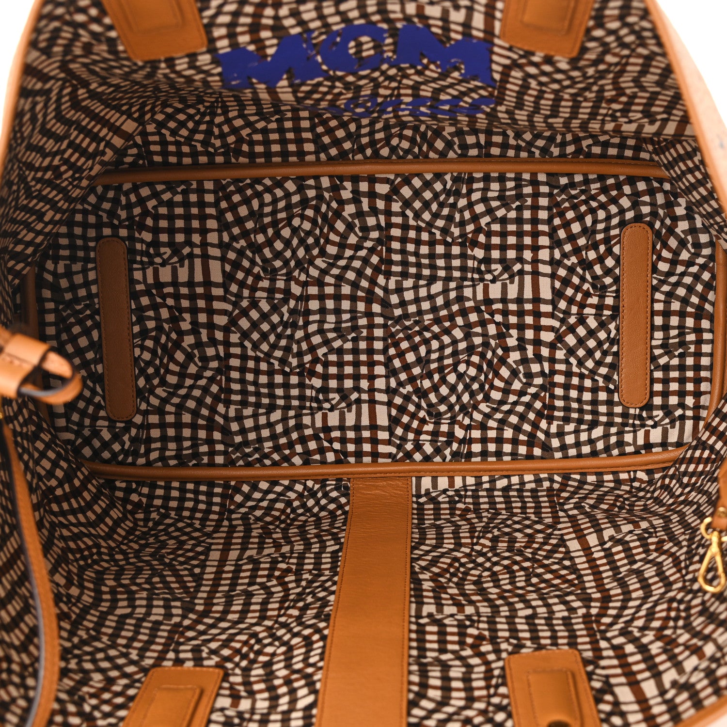 MCM Visetos Large Liz Reversible Shopper Tote Cognac 9 of 18