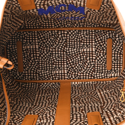 MCM Visetos Large Liz Reversible Shopper Tote Cognac 9 of 18