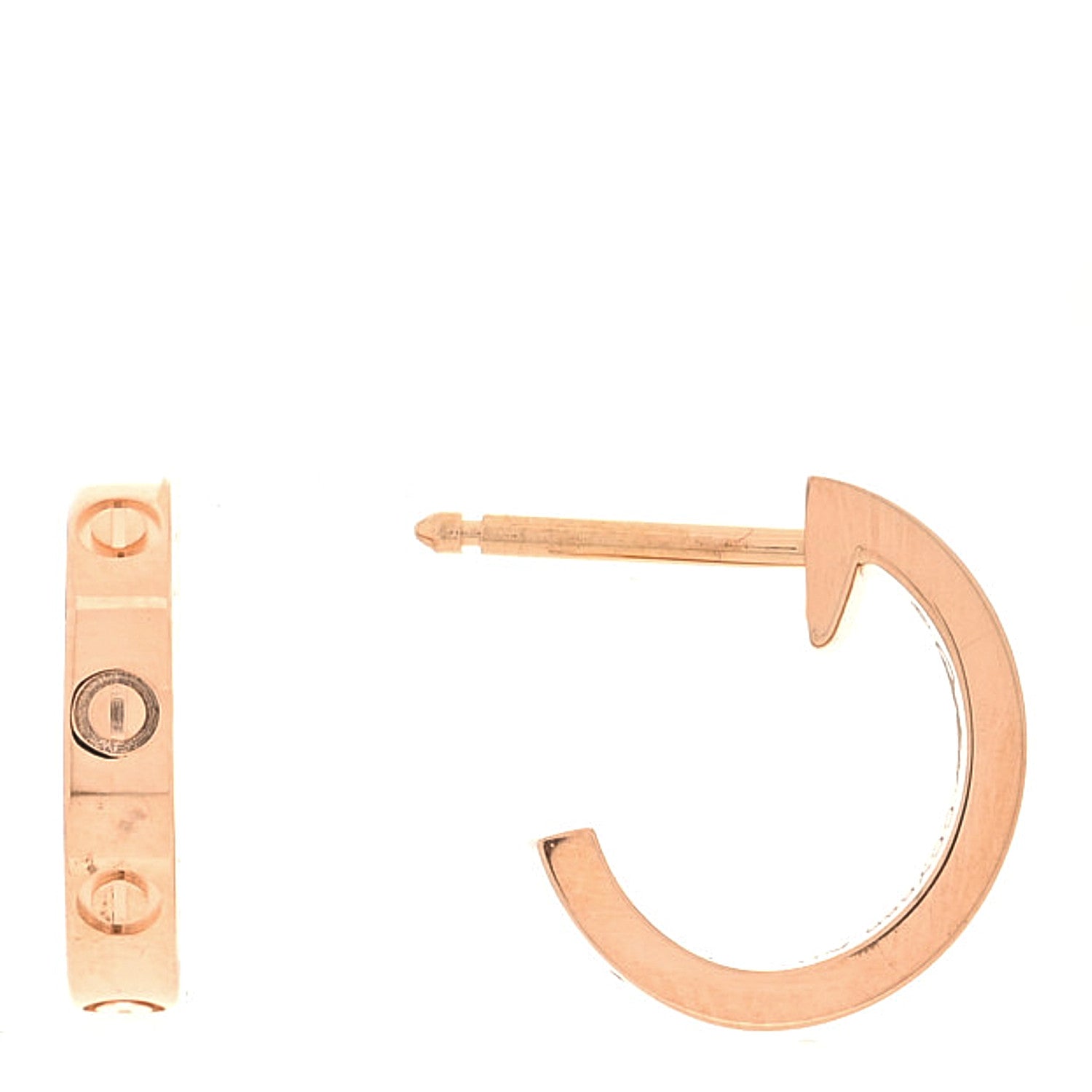 Cartier 18K Pink Gold Small LOVE Hoop Earrings 1 of 5