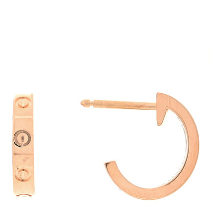 Cartier 18K Pink Gold Small LOVE Hoop Earrings 1 of 5