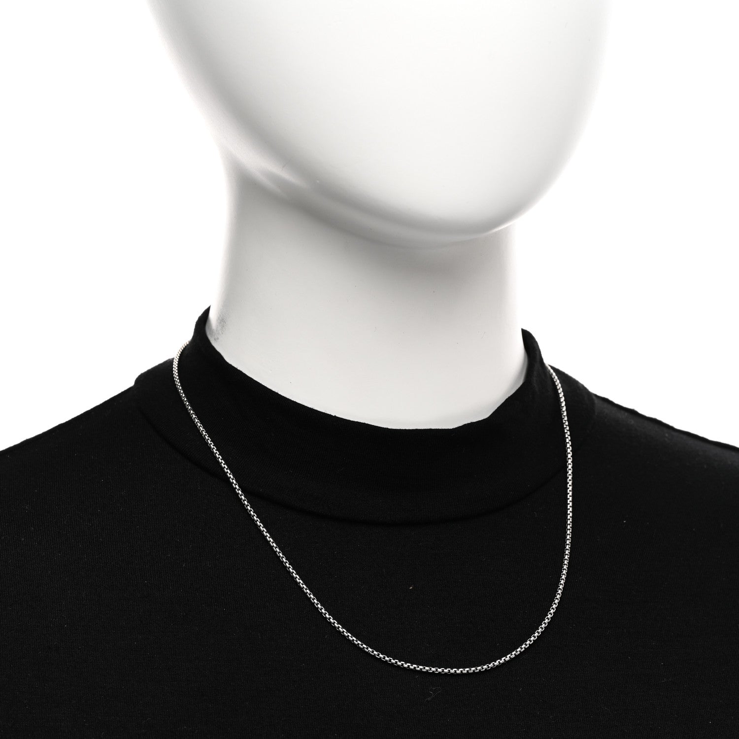 David Yurman Sterling Silver 1.7mm Baby Box Chain Necklace 18" 2 of 4