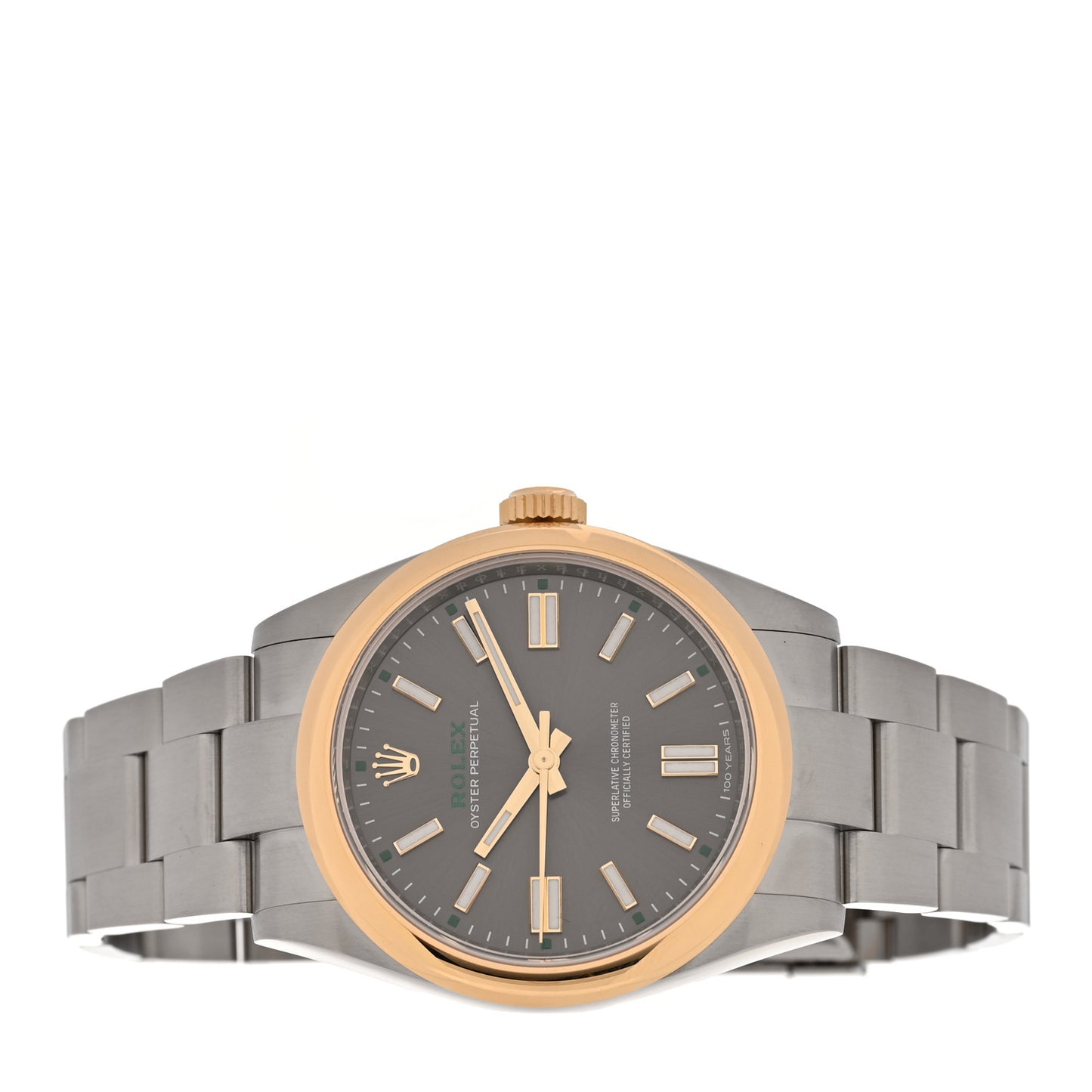 Stainless Steel 18K Yellow Gold 41mm Oyster Perpetual 100th Anniversary Watch Slate 134303