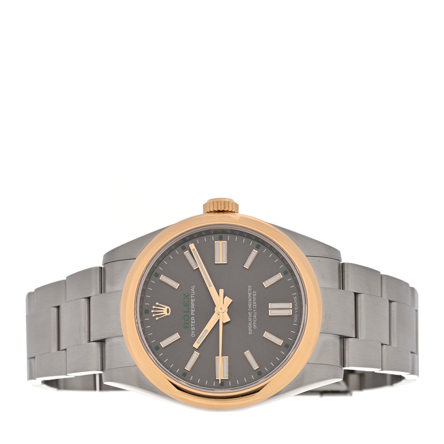 Rolex Stainless Steel 18K Yellow Gold 41mm Oyster Perpetual 100th Anniversary Watch Slate 134303 2 of 5