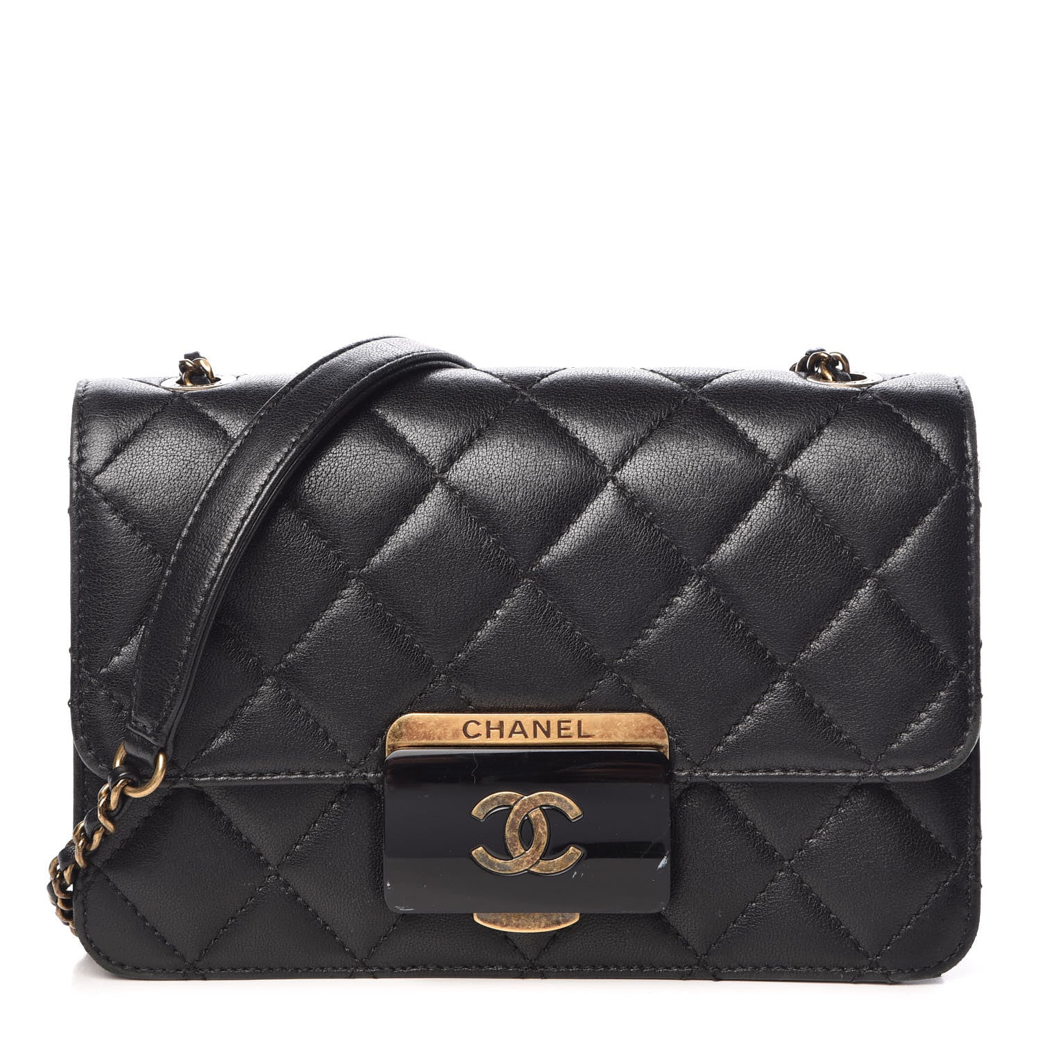 Chanel Sheepskin Quilted Beauty Lock Flap Black 1 of 10