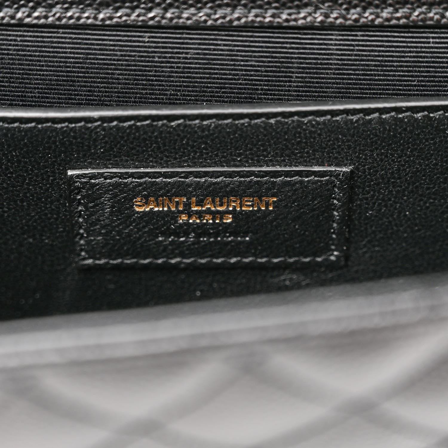 Saint Laurent Grain De Poudre Textured Mixed Matelasse Triquilt Medium Monogram Satchel Black 6 of 9