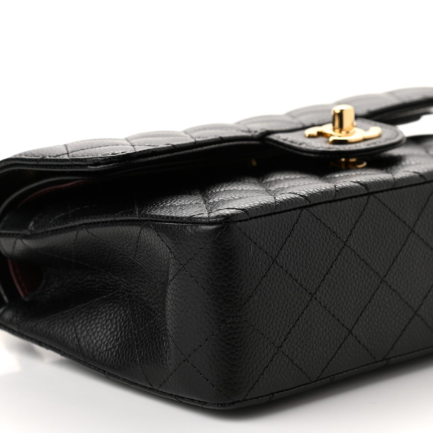Caviar Quilted Small Double Flap Black