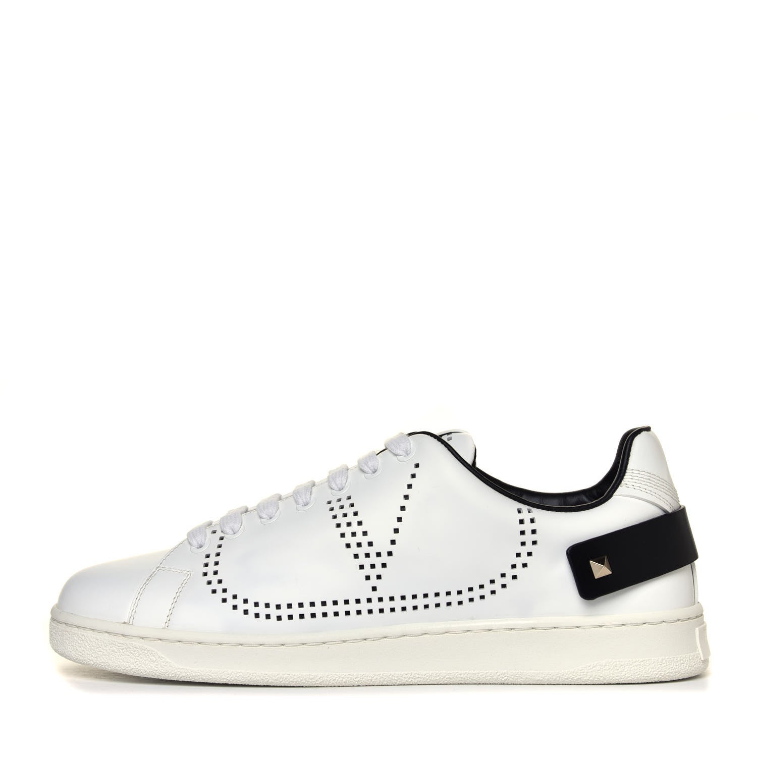 Valentino Garavani Calfskin Mens Backnet Sneakers 40 White Black 2 of 12