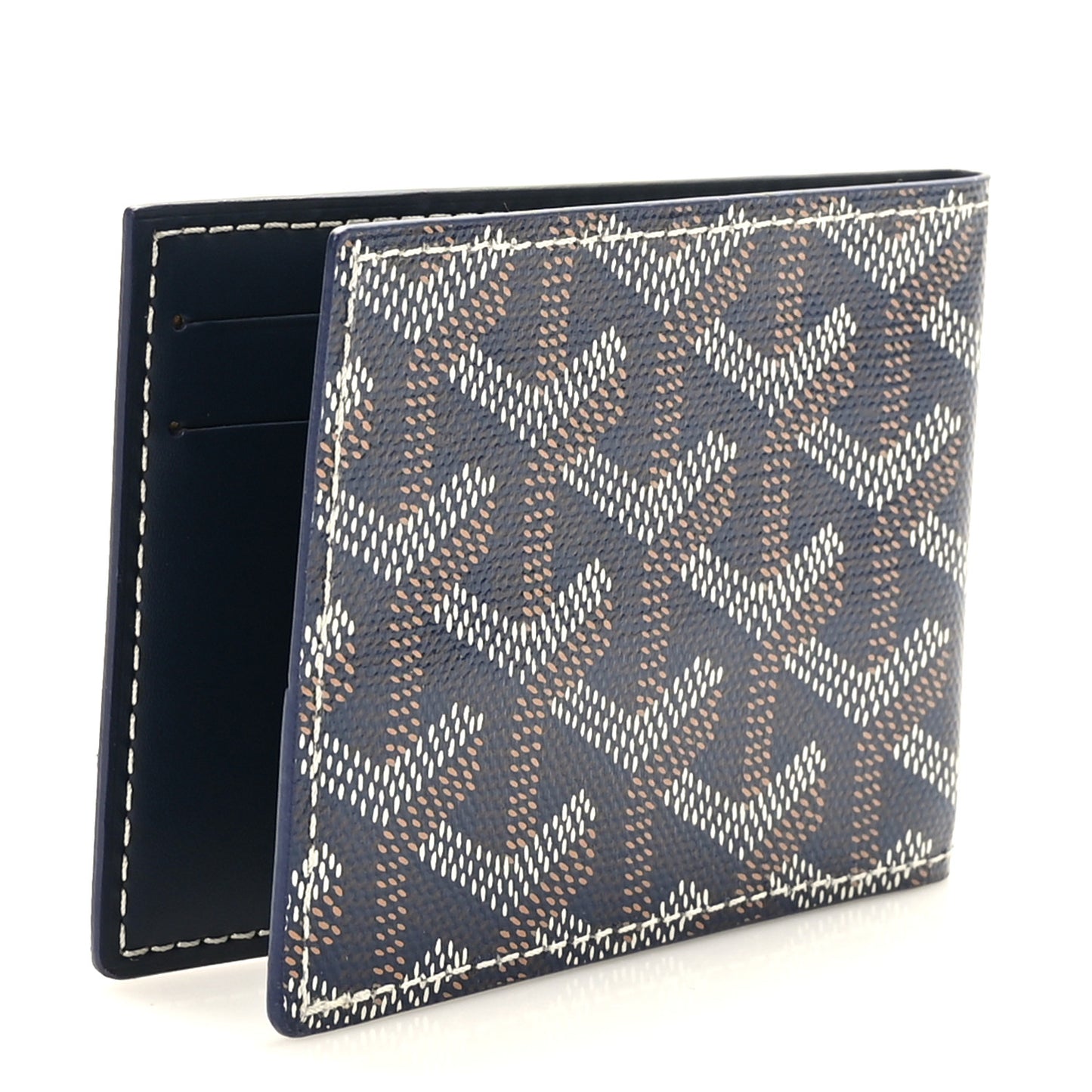 Goyardine Victoire Card Holder Insert Navy