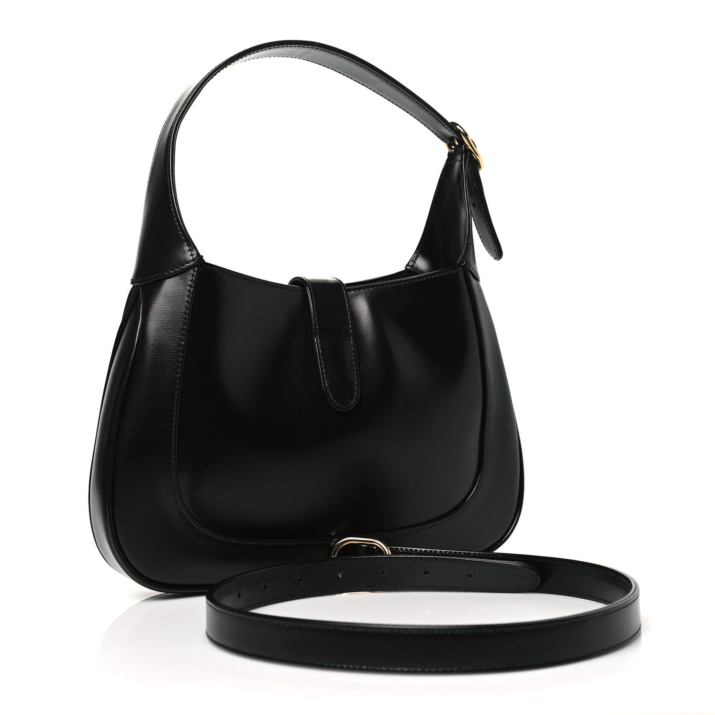 Boarded Dyana Lux Calfskin Small Jackie 1961 Hobo Black