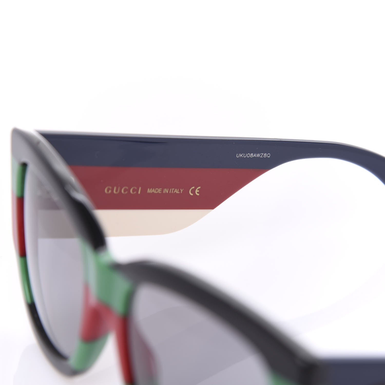 Gucci Acetate Web Oversized Frame Rectangle Sunglasses GG0276S Black Multicolor 7 of 7