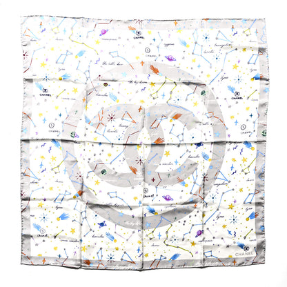 Chanel Silk Constellations CC Square Scarf Grey Multicolor 1 of 3