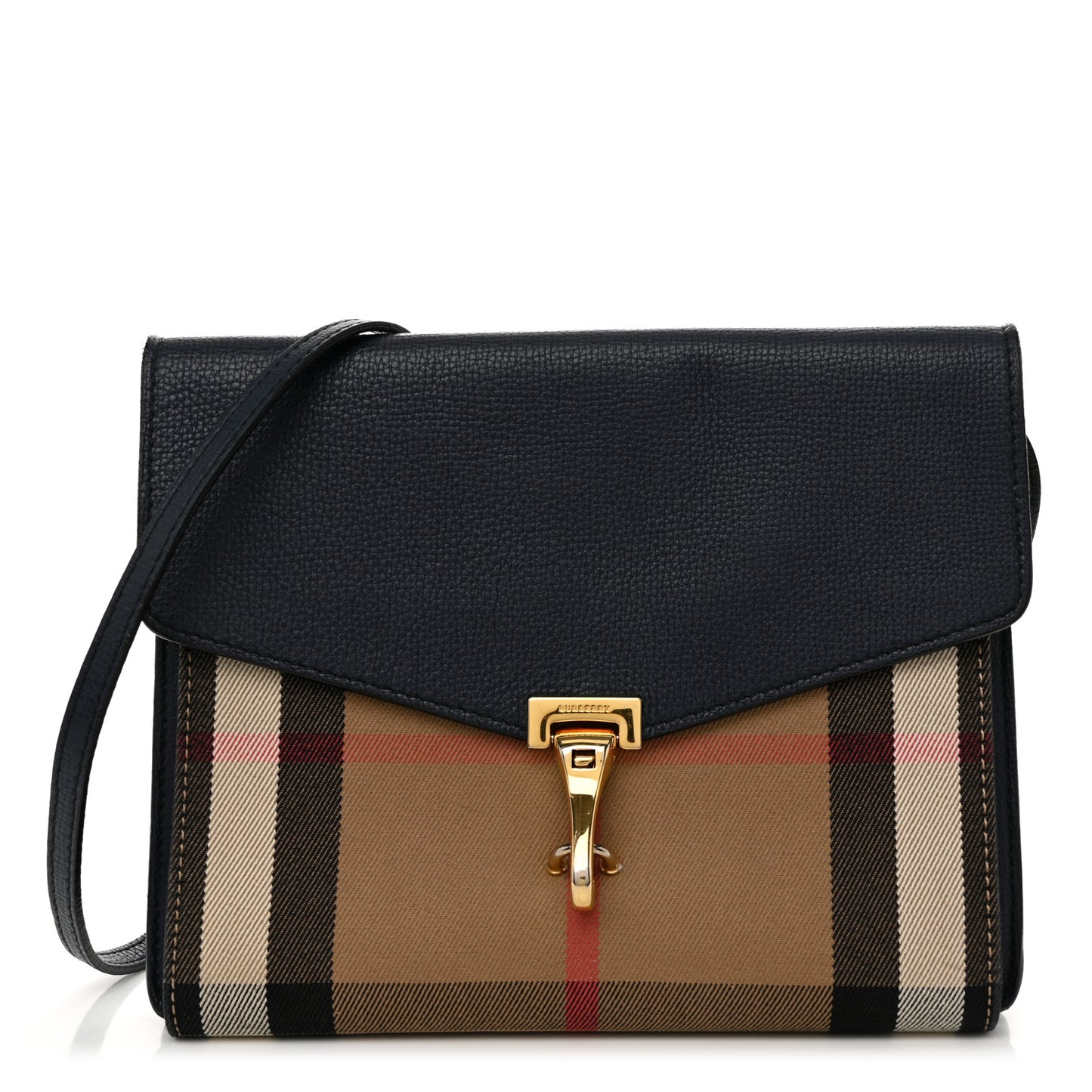 Derby Calfskin House Check Baby Macken Crossbody Bag Navy
