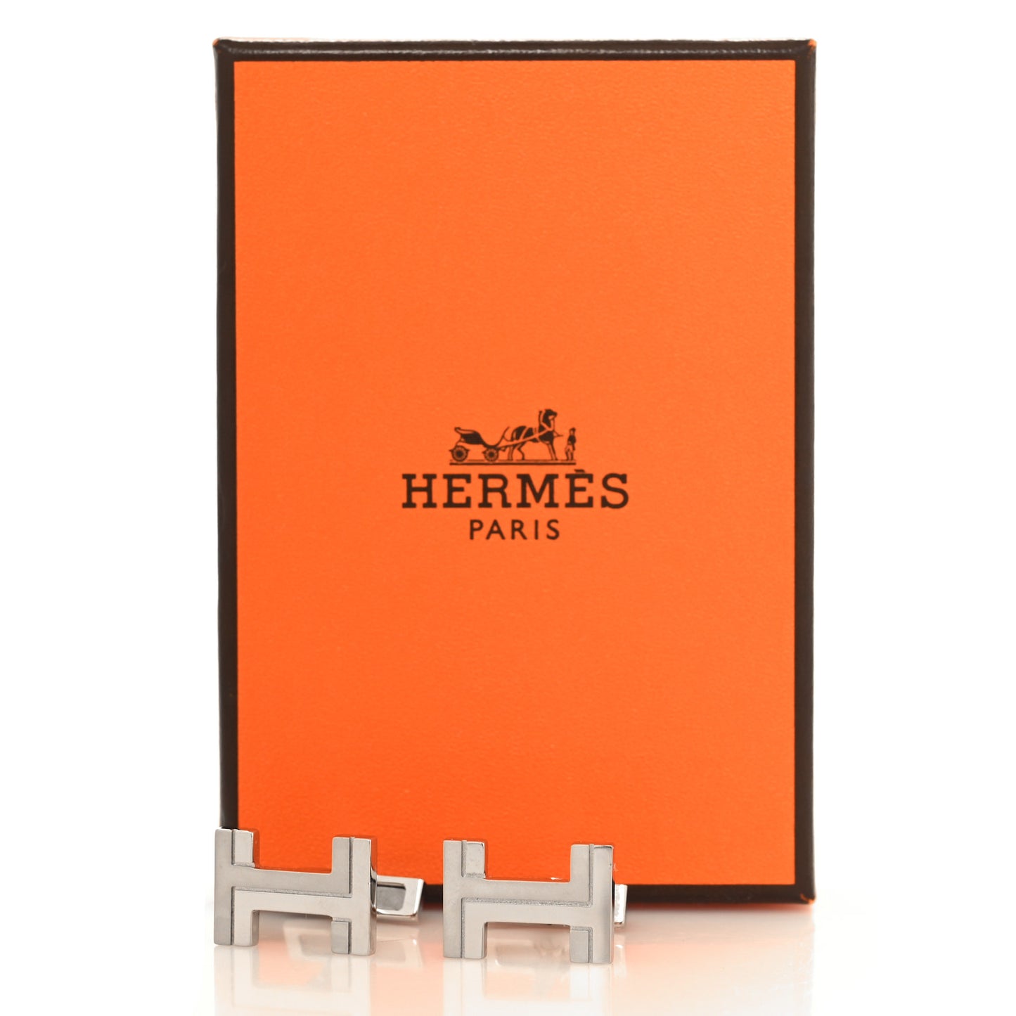 Palladium H Au Carre Cufflinks Silver