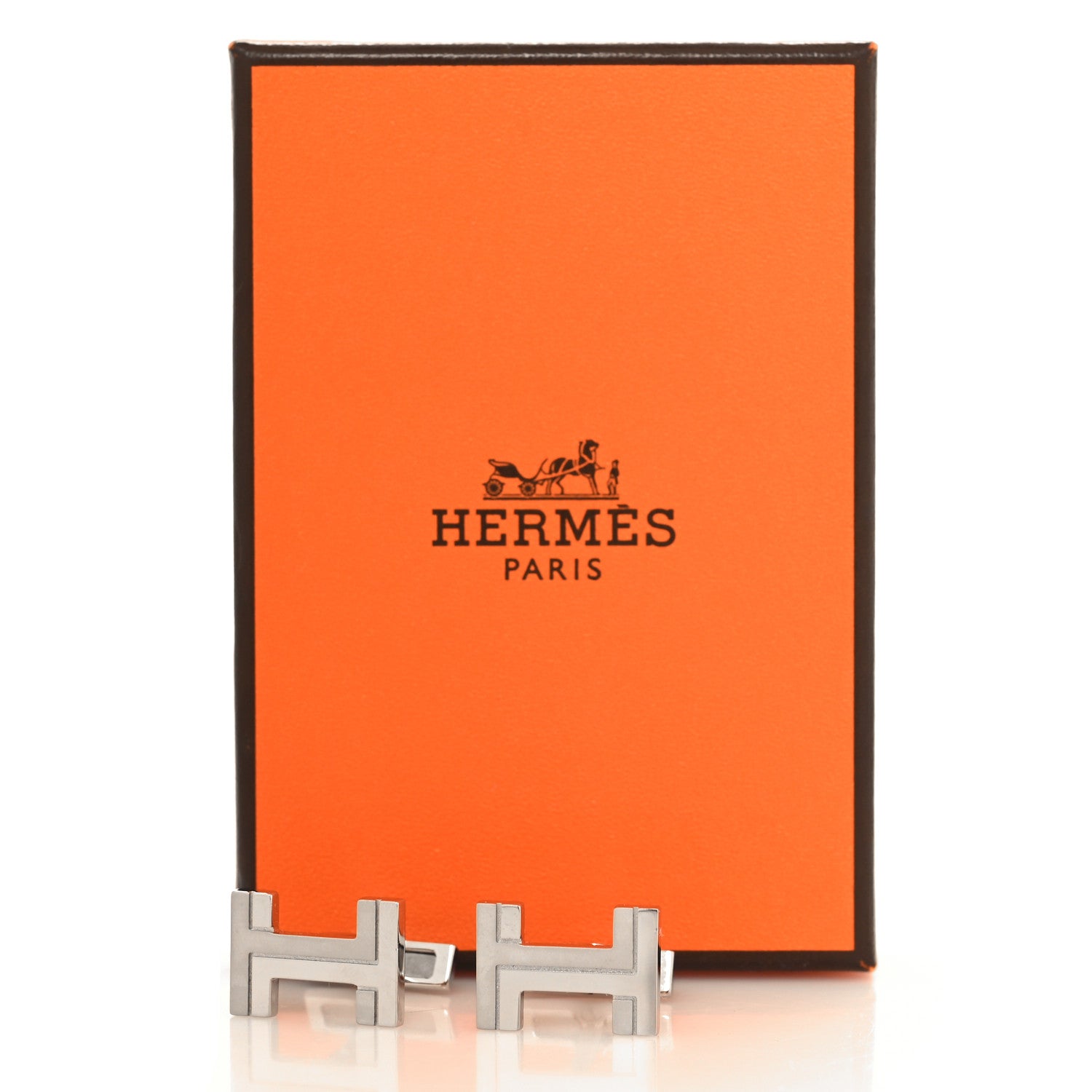 Hermes Palladium H Au Carre Cufflinks Silver 4 of 6