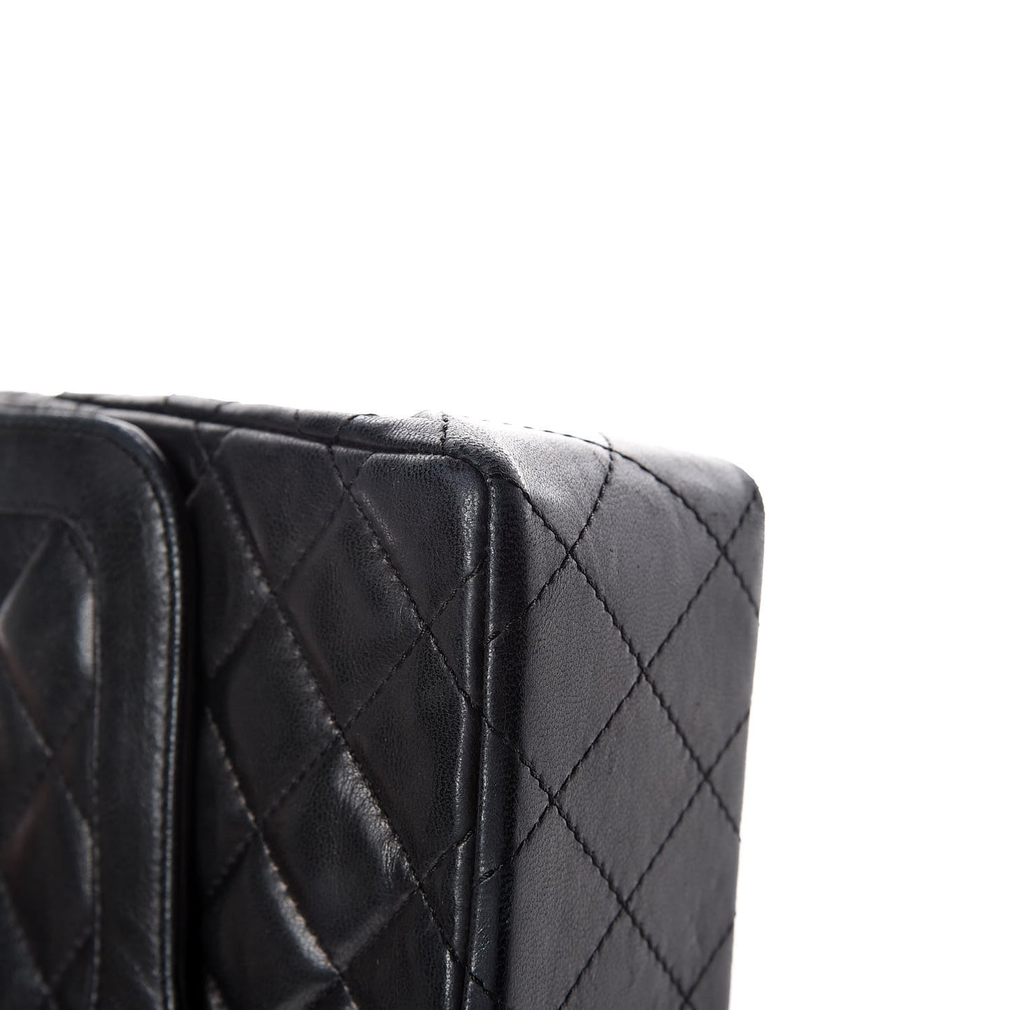 Lambskin Quilted Medium Double Flap Black