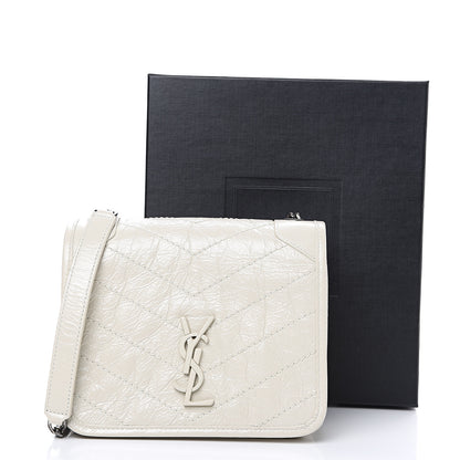 Saint Laurent Crinkled Calfskin Matelasse Monogram Niki Chain Wallet Crema Soft 10 of 10