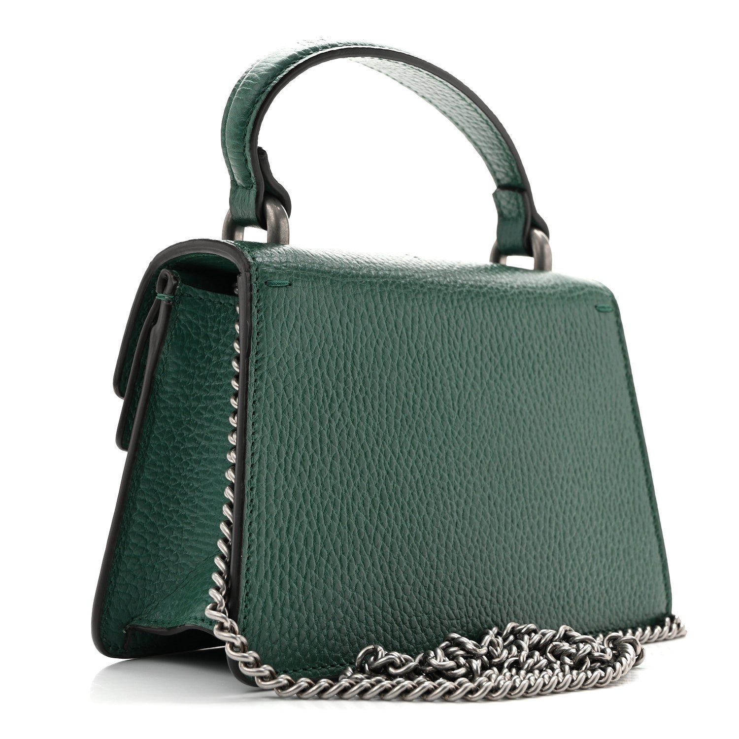 Gucci Dollar Calfskin Crystal Mini Dionysus Top Handle Bag Emerald 3 of 10