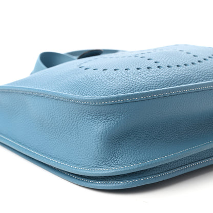 Hermes Taurillon Clemence Evelyne III GM Blue Jean 6 of 10