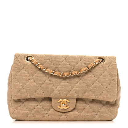 Chanel Jersey Quilted Small Single Flap Beige 1 of 10