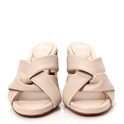Christian Louboutin Nappa Disco Clue 85 Mules 37 Leche 2 of 8