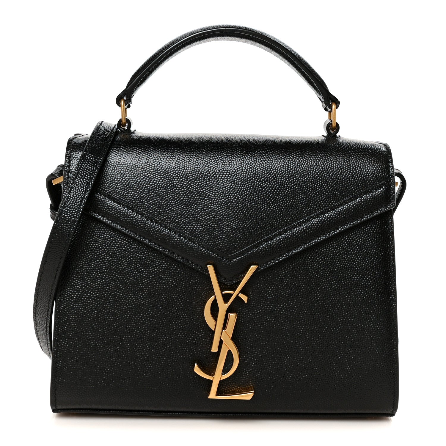 Saint Laurent Grain de Poudre Mini Classic Monogram Cassandra Top Handle Black 1 of 11