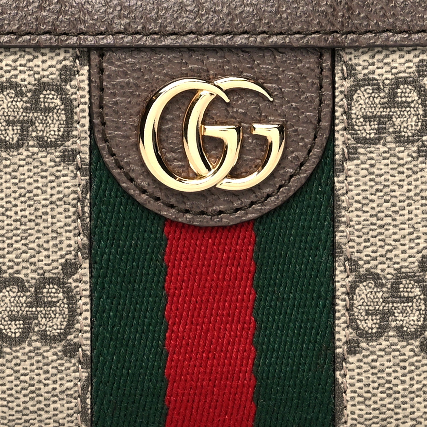 Gucci GG Supreme Monogram Web Ophidia Zip Wallet Beige New Acero 7 of 7
