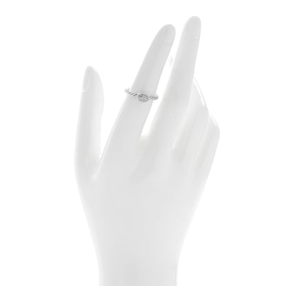 David Yurman Sterling Silver Diamond Pave Cable Classics Oval Ring 52 6 2 of 4