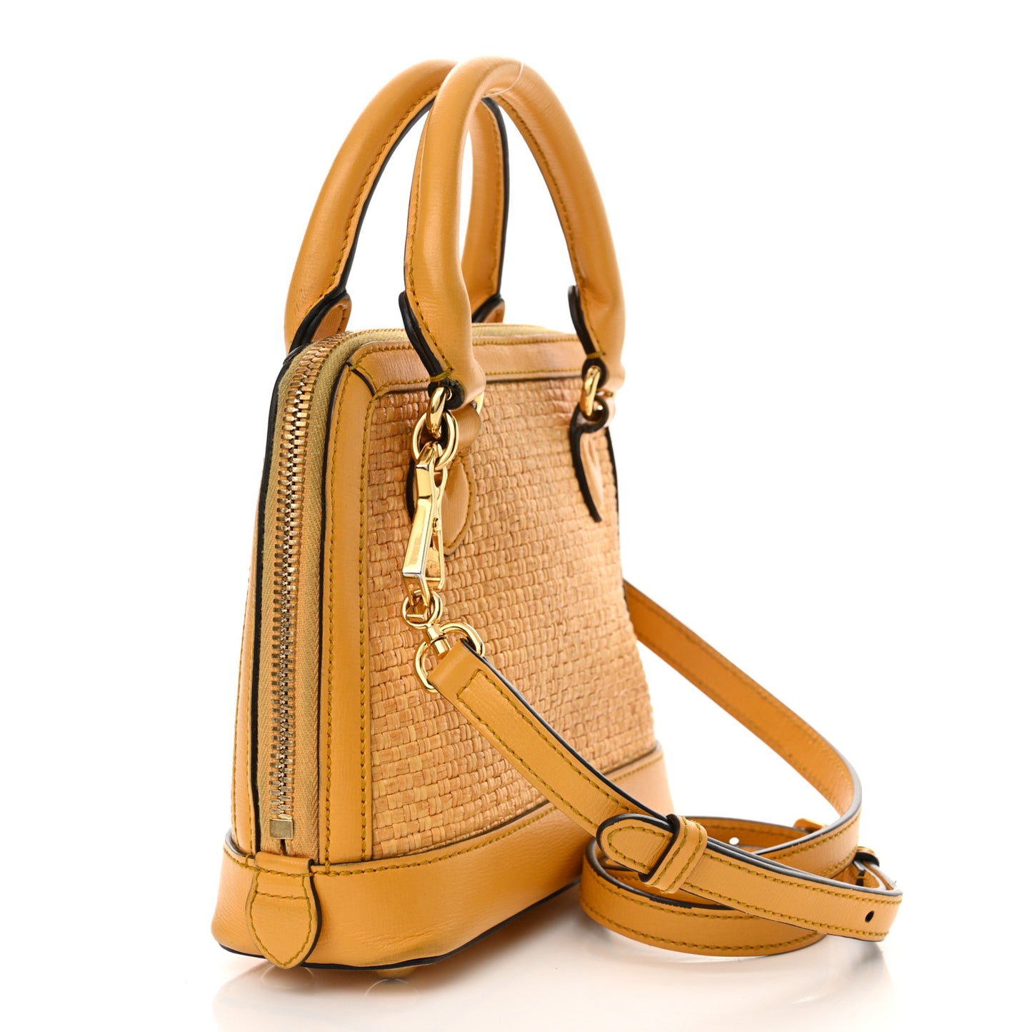 Straw Azalea Calfskin Woven Mini Horsebit 1955 Top Handle Bag Crop Black