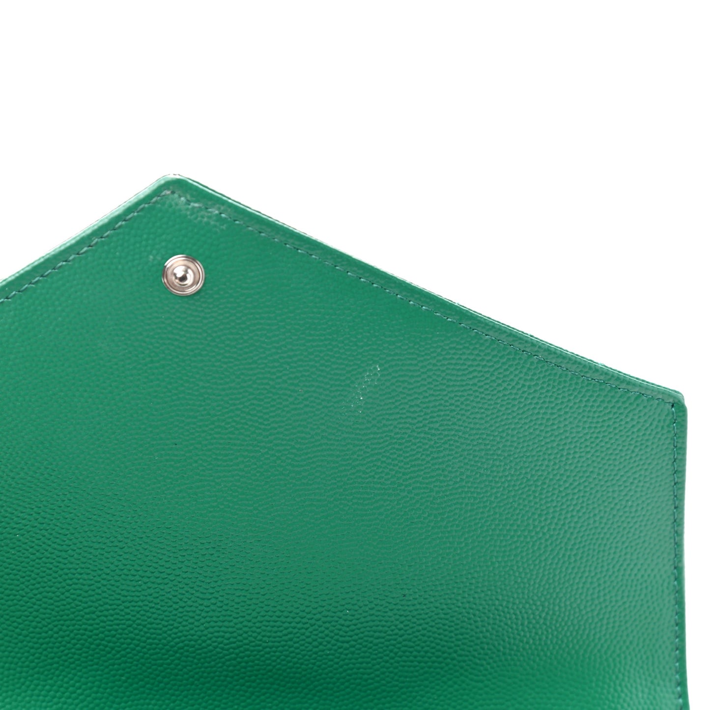 Grain De Poudre Textured Mixed Matelasse Triquilt Monogram Clutch Green Field
