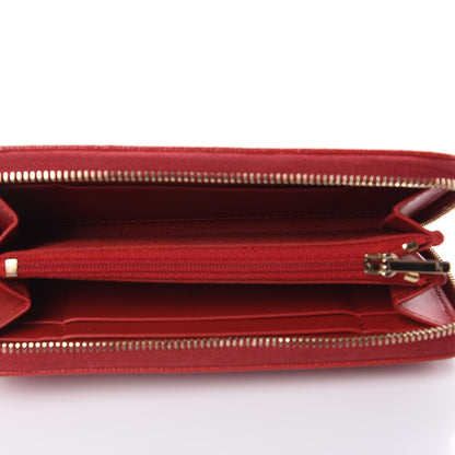 Chanel Caviar Quilted Medium Zip Around Wallet Red 5 of 8