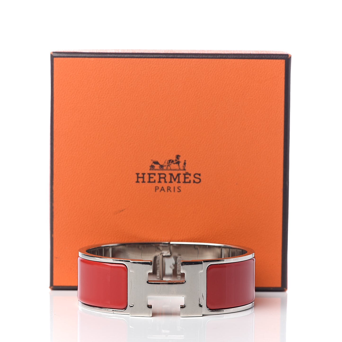 Enamel Wide Clic Clac H Bracelet GM Red