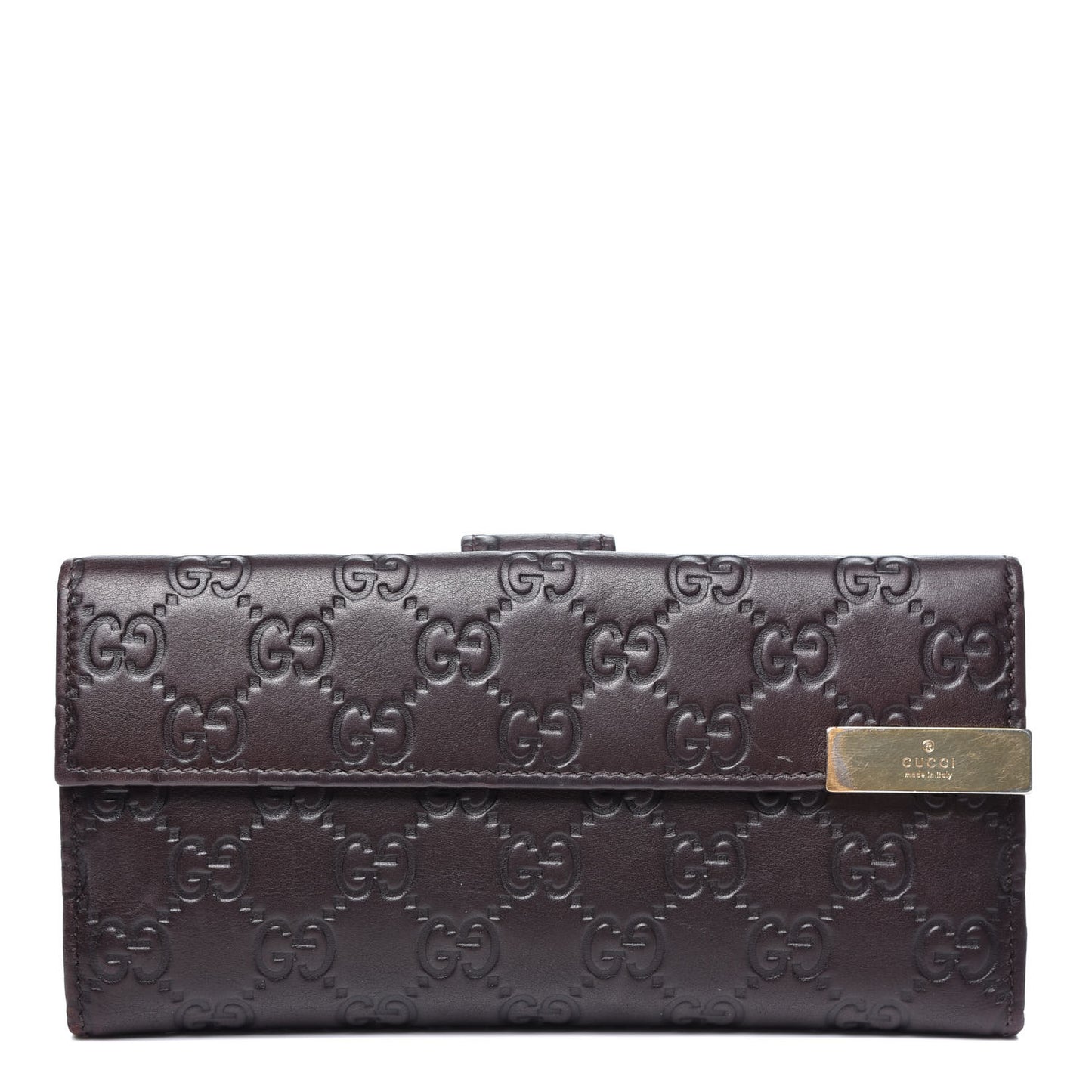 Guccissima Signature Dice Continental Wallet Chocolate