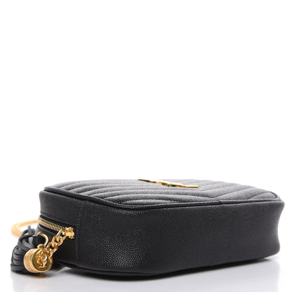 Saint Laurent Grain De Poudre Matelasse Monogram Mini Lou Camera Bag Black 4 of 10