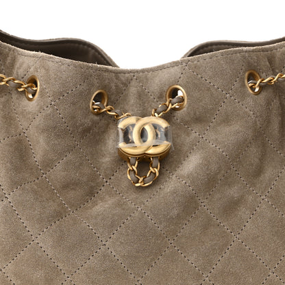 Chanel Suede Quilted Small Chanel 25 Handbag Dark Grey 8 of 10