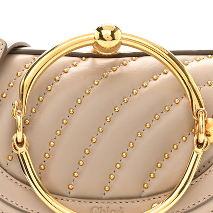 Chloe Calfskin Lambskin Quilted Studded Nile Bracelet Minaudiere Bag 8 of 13