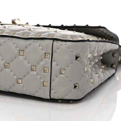 Valentino Garavani Nappa Medium Rockstud Spike Shoulder Bag Opal Grey 8 of 10