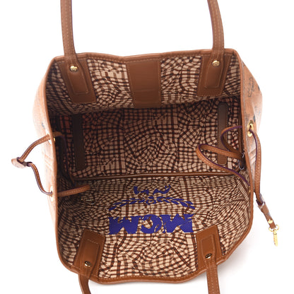 MCM Visetos Medium Liz Reversible Shopper Tote Cognac 7 of 14