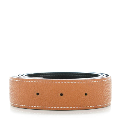 Hermes Box Togo 32mm Belt Strap 80 Black Gold 1 of 5