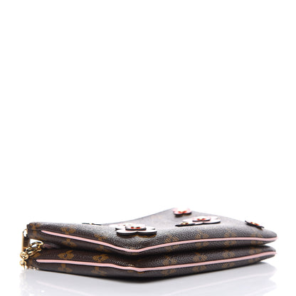 Louis Vuitton Monogram Blooming Flowers Double Zip Pochette 4 of 9