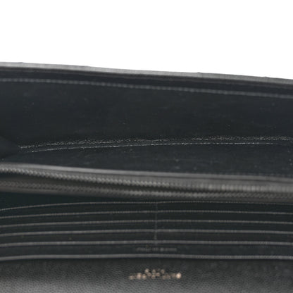 Saint Laurent Grain De Poudre Matelasse Chevron Monogram Monochrome Chain Wallet Black 5 of 12