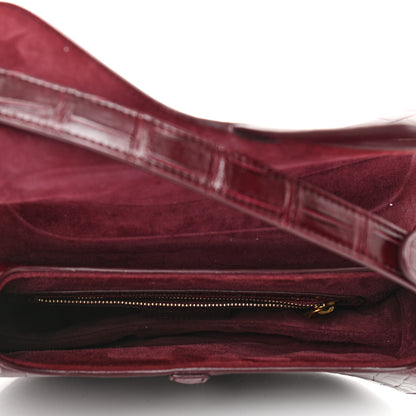 Christian Dior Shiny Alligator Saddle Bag Amaranthe 5 of 9