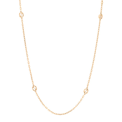 Gucci 18K Yellow Gold Running GG Station Necklace 1 of 7