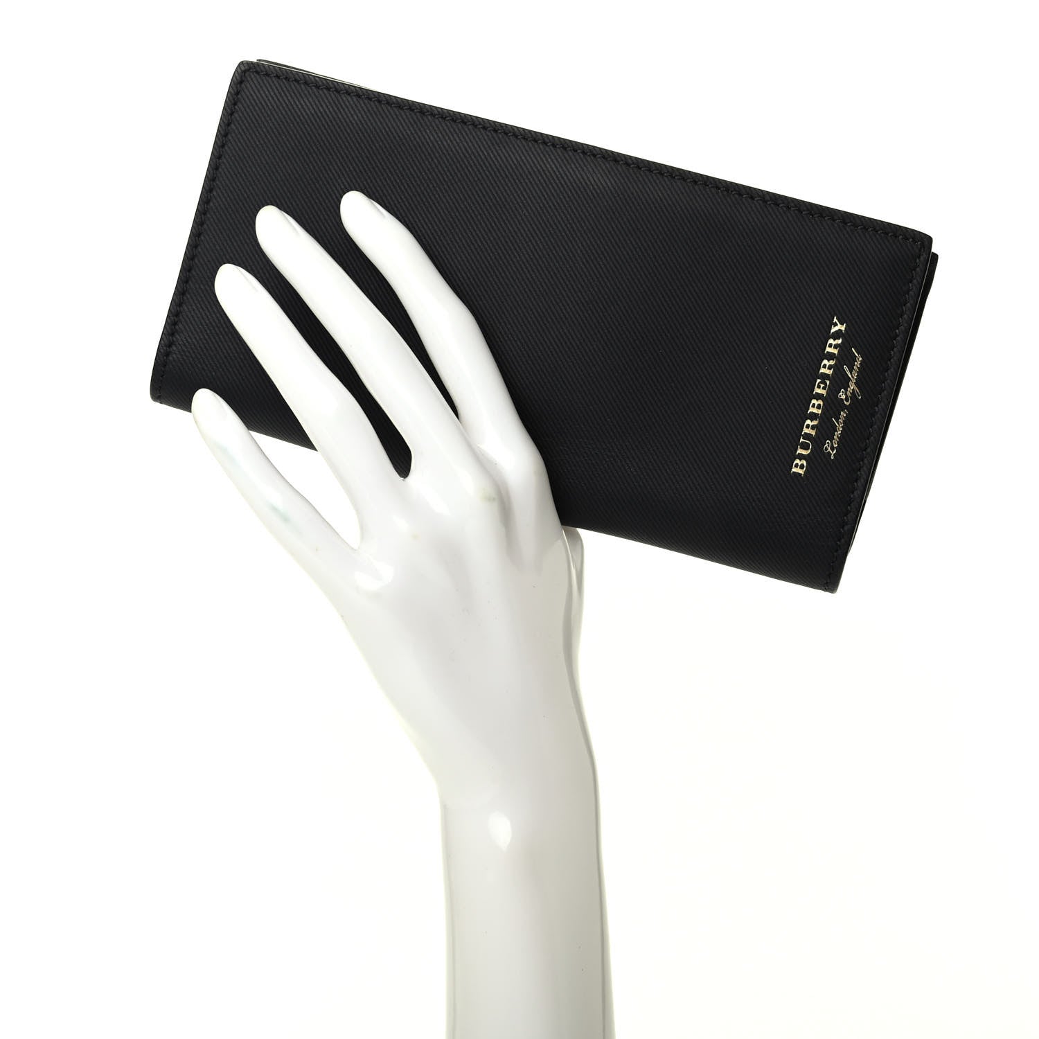 Burberry Calfskin Continental Flap Wallet Black 2 of 8