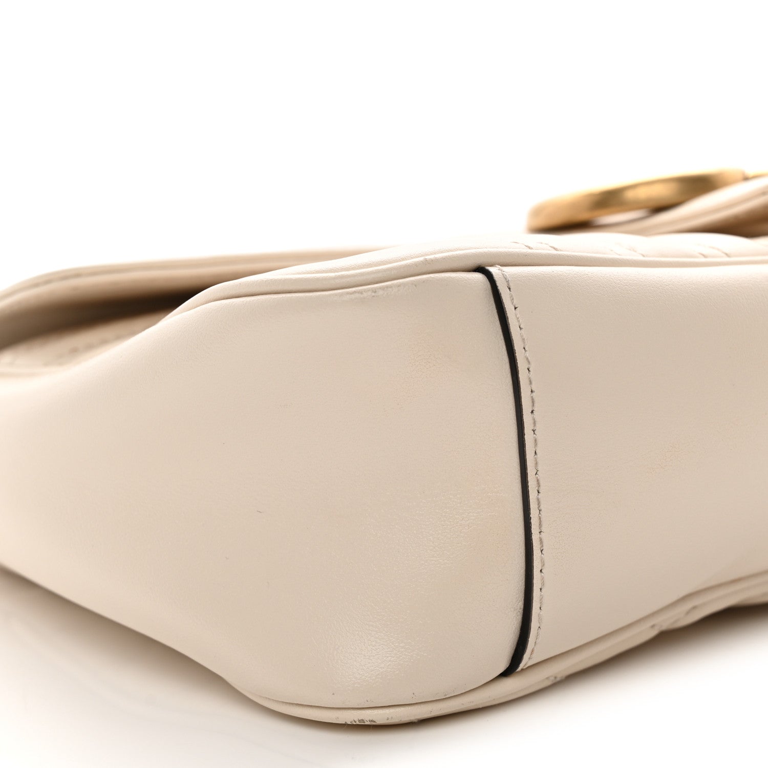Gucci Calfskin Matelasse Small GG Marmont Shoulder Bag White 9 of 12