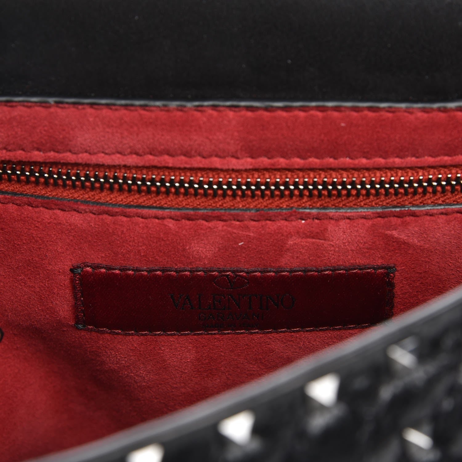Valentino Garavani Craquele Nappa Large Rockstud Spike Shoulder Bag Nero Black 6 of 6