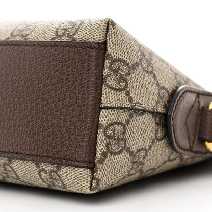 Gucci GG Supreme Monogram Textured Dollar Calfskin Web Small Ophidia Dome Shoulder Bag Beige Ebony New Acero 10 of 11